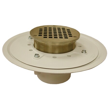 Jones Stephens 3in. Heavy Duty PVC Drain Base with 4in. Metal Spud and 5in. Nickel Bronze Strainer D50360